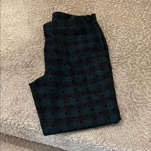 Talbots Green and Black Plaid Straight Leg Pants